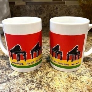 Linyi Piano Mugs Set of Two Colorful Coffee Cups